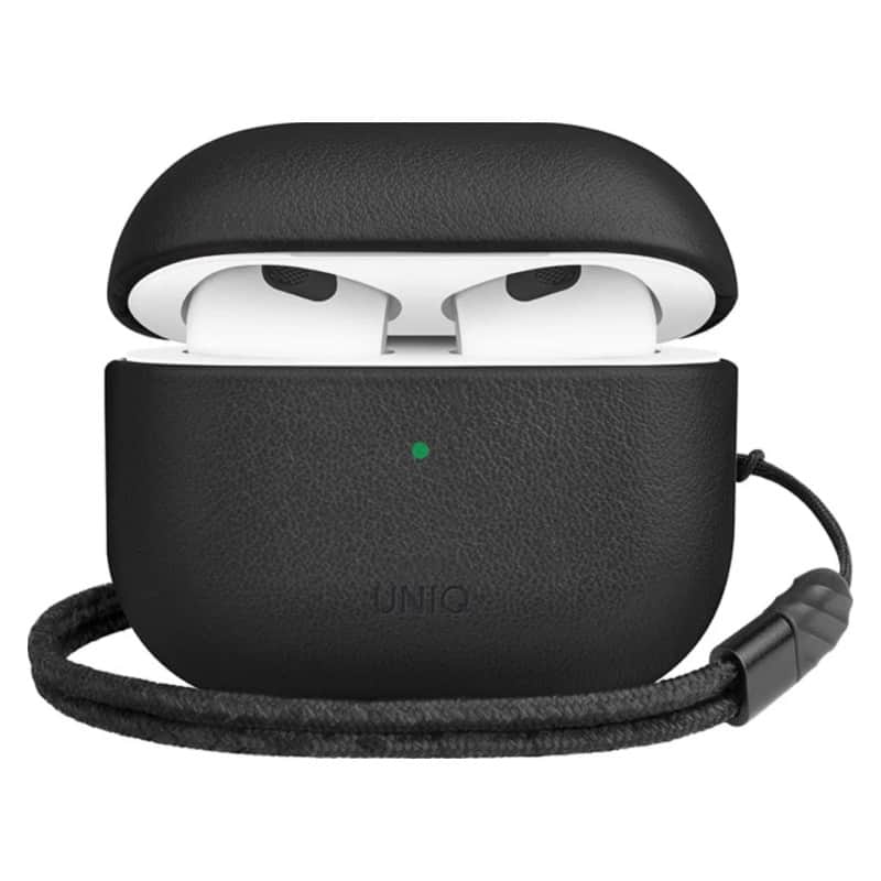 Кожаный чехол Uniq Terra Genuine Leather для AirPods 3 Черный