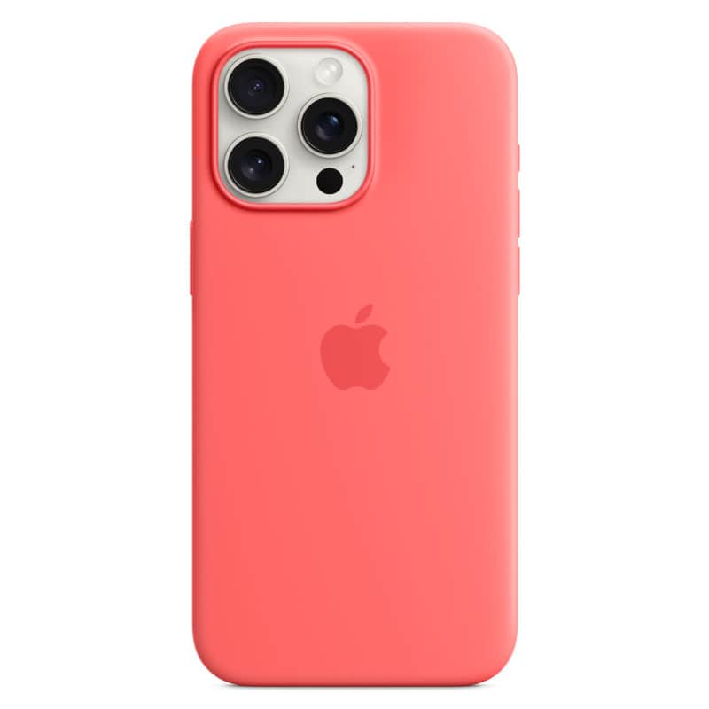 Силиконовый чехол MagSafe для iPhone 15 Pro Max Гуава