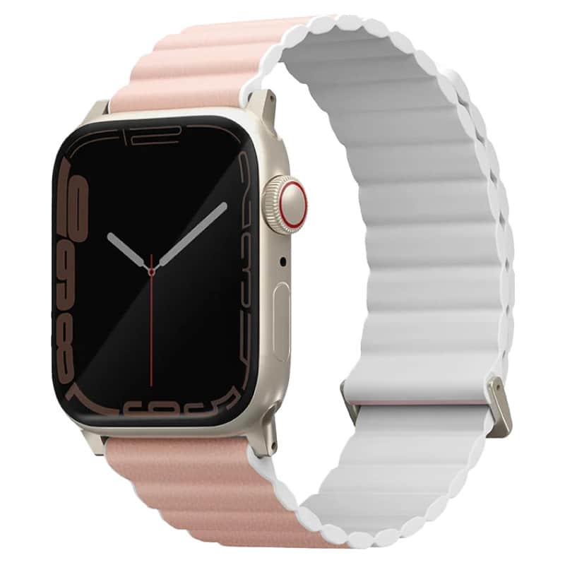 Силиконовый ремешок Uniq Revix Premium для Apple Watch 40-42 мм Розовый/Белый