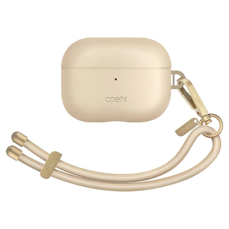 Кожаный чехол Uniq Coehl Haven для AirPods Pro 2 Кремовый