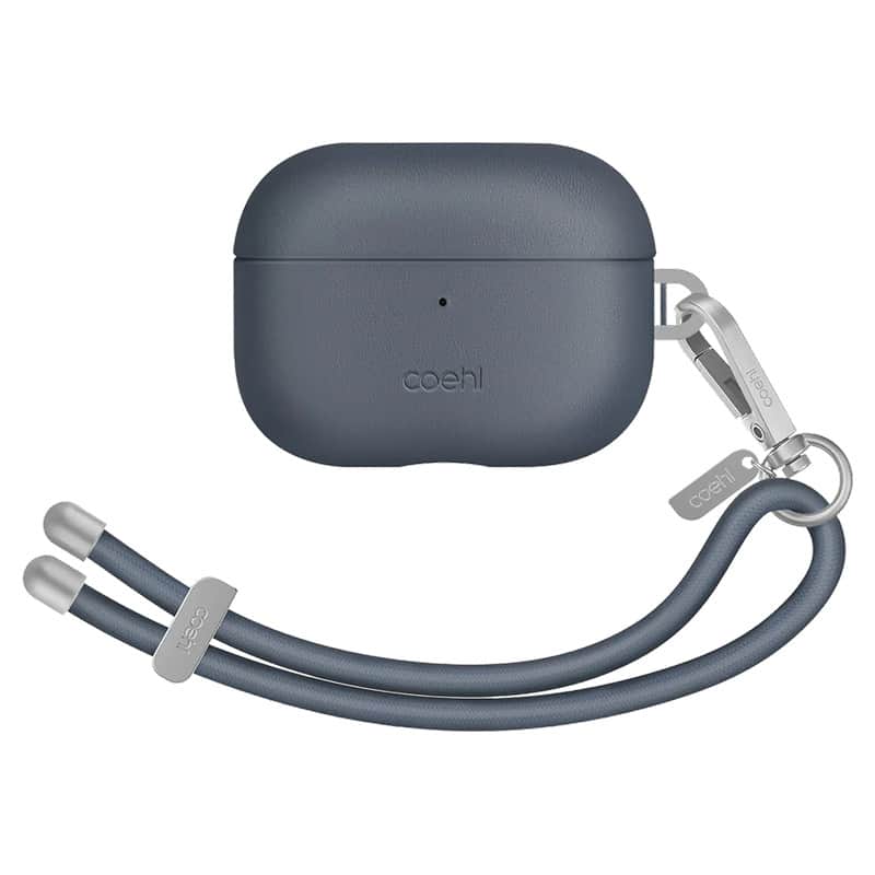 Кожаный чехол Uniq Coehl Haven для AirPods Pro 2 Темно-синий