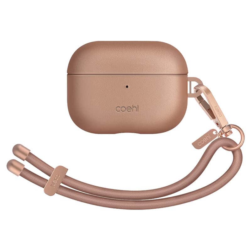 Кожаный чехол Uniq Coehl Haven для AirPods Pro 2 Темно-бежевый