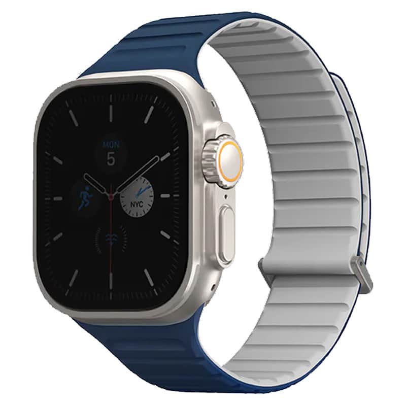 Силиконовый ремешок Uniq Revix Evo для Apple Watch 44-49 мм Синий/Серый