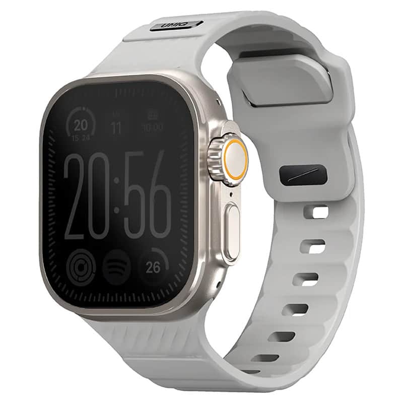 Каучуковый ремешок Uniq Stride FKM Rubber для Apple Watch 44-49 мм Серый