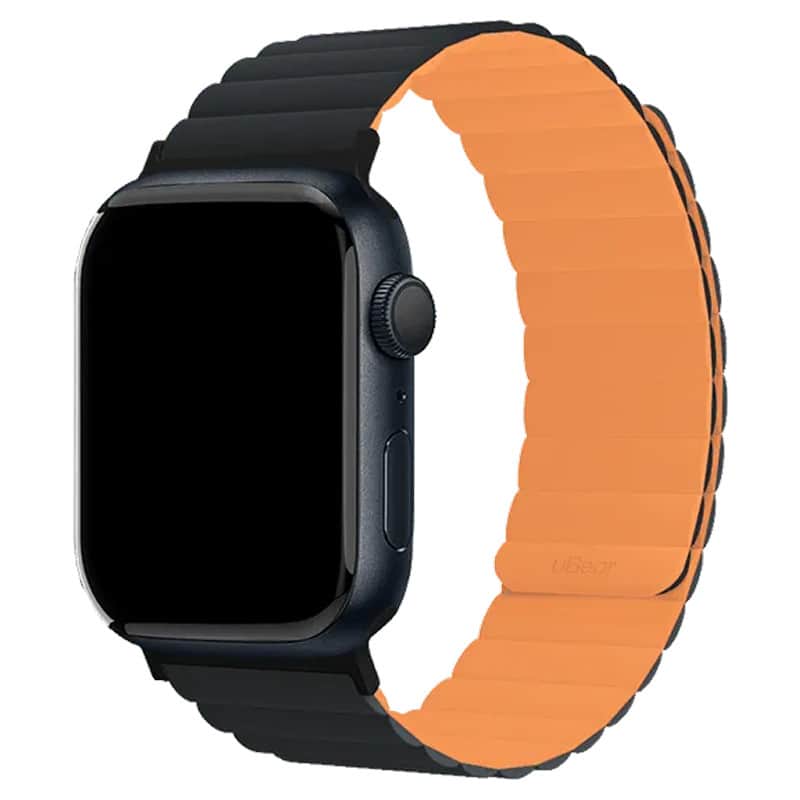 Силиконовый ремешок uBear Mode Strap для Apple Watch 44-49 мм Оранжевый/Черный
