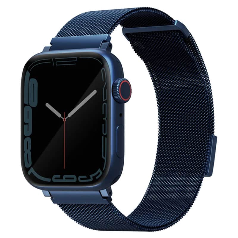 Стальной ремешок Uniq Dante для Apple Watch 40-42 мм мелкое плетение Синий