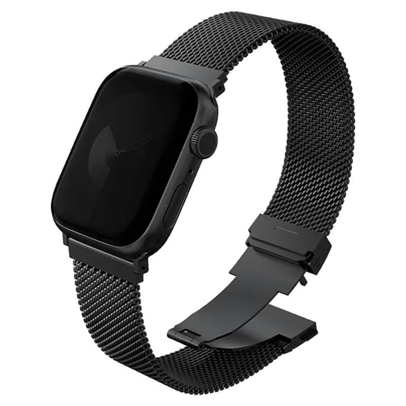 Стальной ремешок Uniq Dante Pro для Apple Watch 40-42 мм мелкое плетение Черный