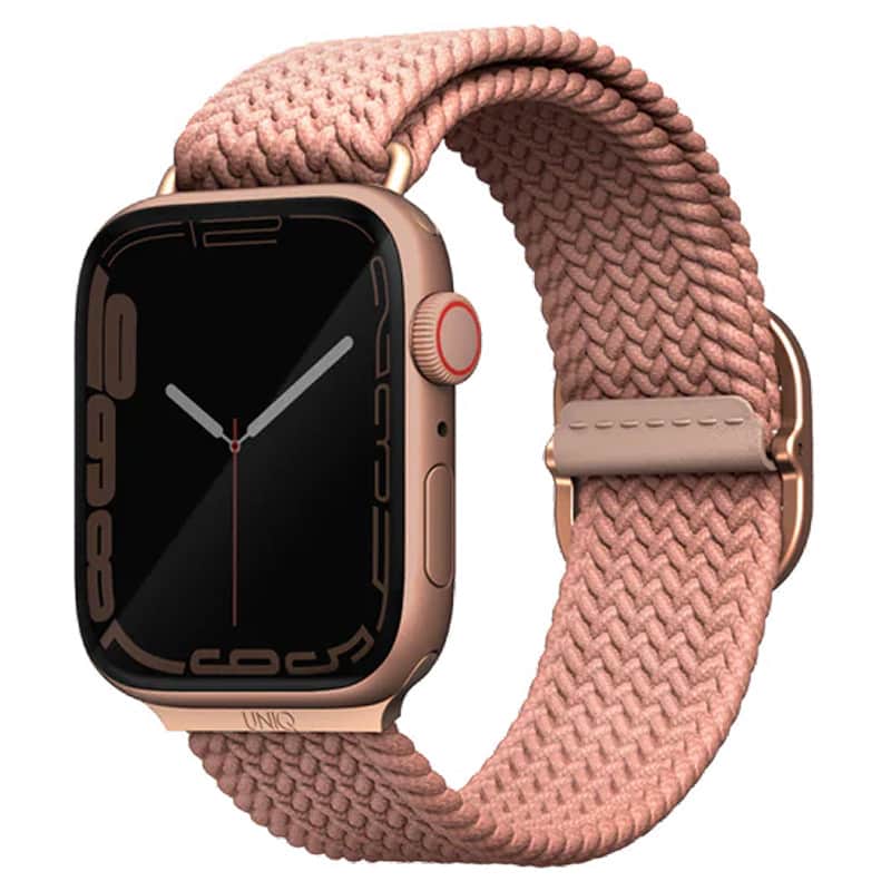 Плетеный ремешок Uniq Aspen для Apple Watch 44-49 мм Бледно-розовый