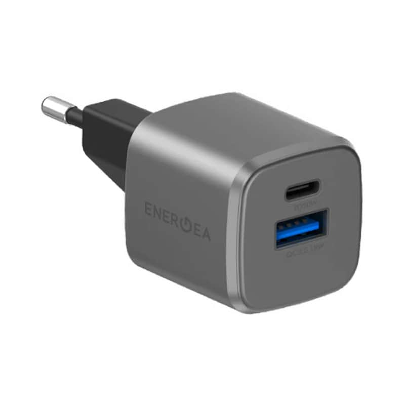 Сетевое зарядное устройство EnergEA AmpCharge GaN20 20W (1xUSB-C, 1xUSB-A) Серый