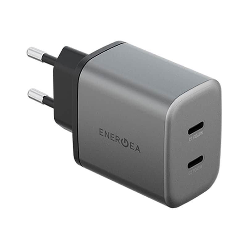 Сетевое зарядное устройство EnergEA AmpCharge GaN45 45W (2xUSB-C) Серый