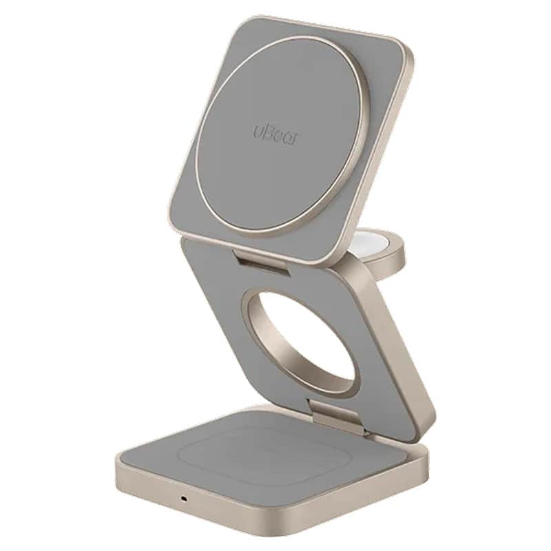 Беспроводное зарядное устройство uBear Balance – 3 в 1 для iPhone, Watch, AirPods Титан