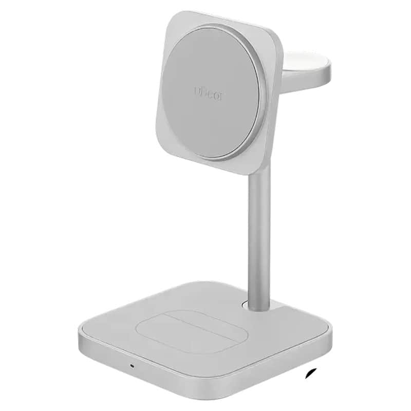 Беспроводное зарядное устройство uBear Evoke Q2 – 3 в 1 для iPhone, Watch, AirPods Серебристый
