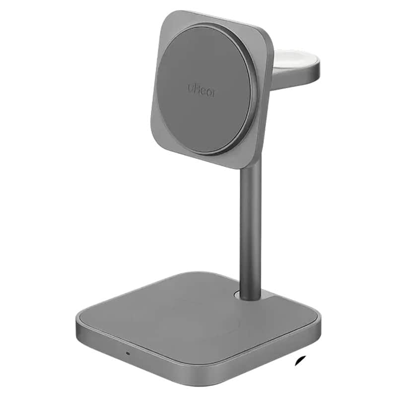 Беспроводное зарядное устройство uBear Evoke Q2 – 3 в 1 для iPhone, Watch, AirPods Серый