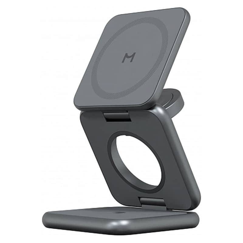 Беспроводное зарядное устройство Magssory Fold Pro Qi2 – 3 в 1 для iPhone, Watch, AirPods Темная ночь