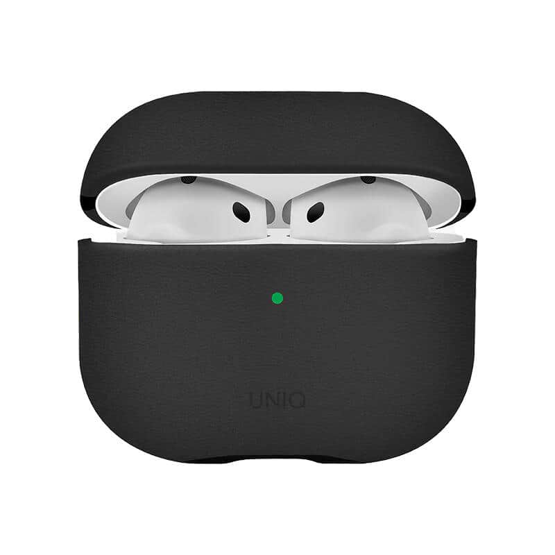 Защитный кожаный чехол Uniq Lyden DS для AirPods 4 Черный